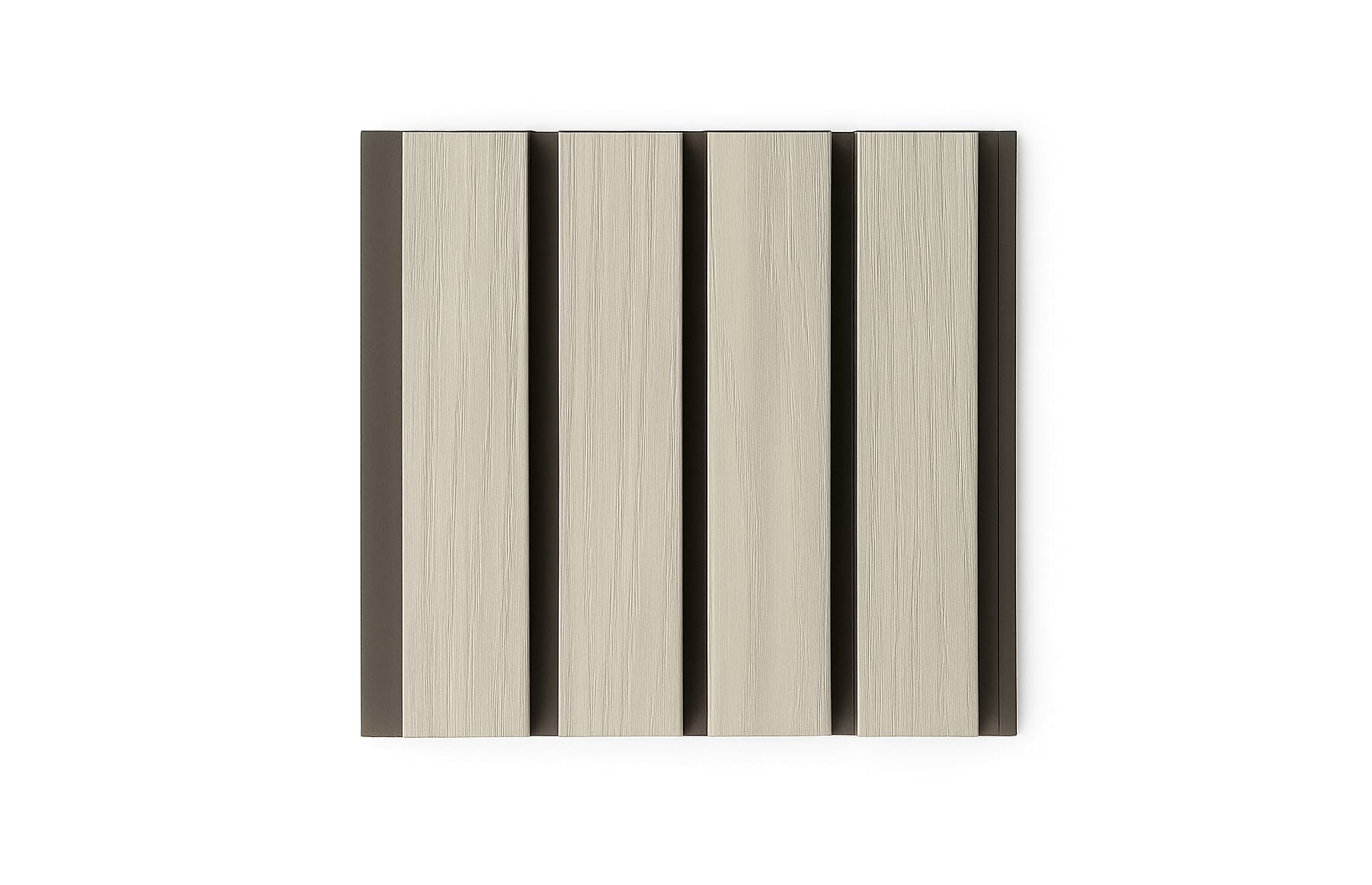 Riflaj coextrudat canelat WPC gri deschis, fond negru