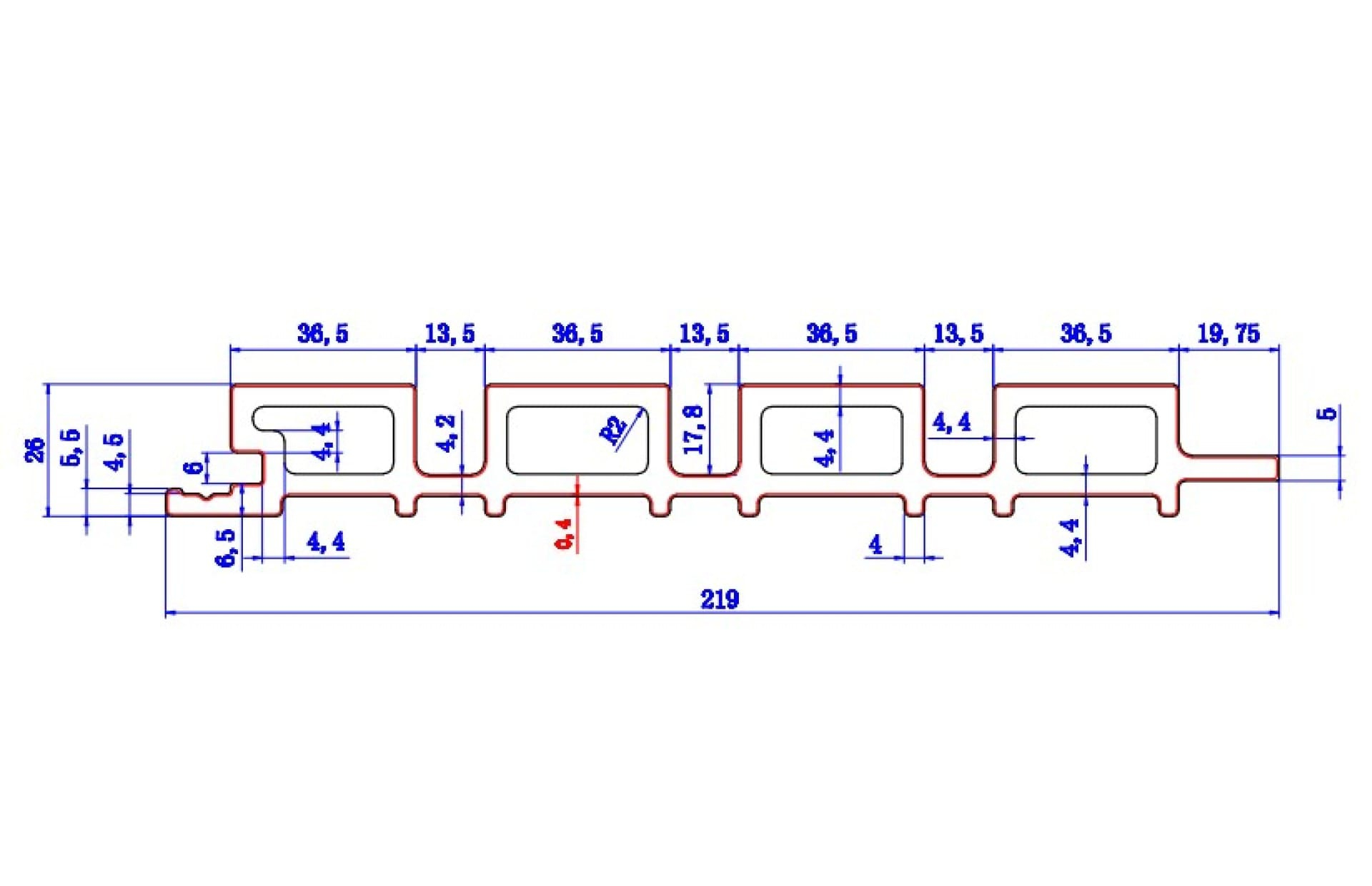 Riflaj coextrudat canelat WPC